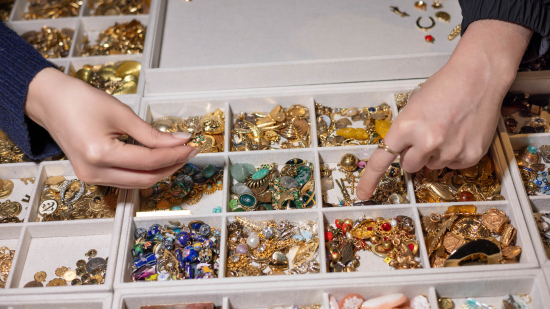 detail of jewelry making