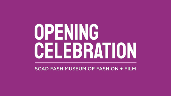 graphic for opening celebration at scad fash