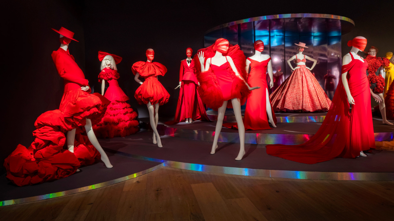 Installation view of Christian Siriano exhibition at SCAD FASH