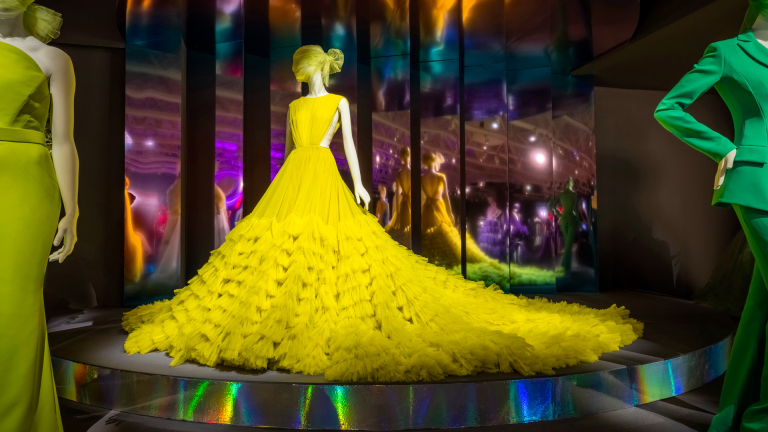 Installation view of Christian Siriano exhibition at SCAD FASH