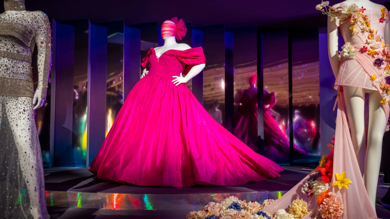 Installation view of Christian Siriano exhibition at SCAD FASH