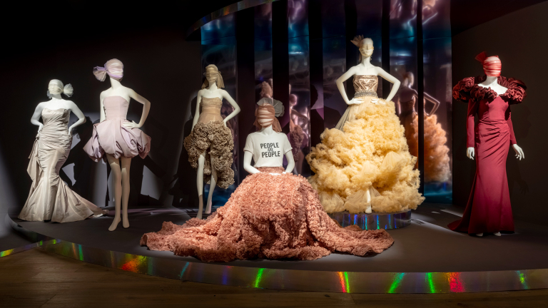 Installation view of Christian Siriano exhibition at SCAD FASH