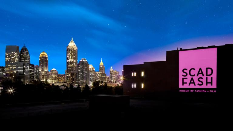 Exterior of SCAD FASH at night