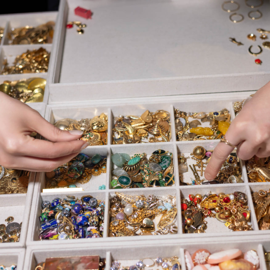 detail of jewelry making