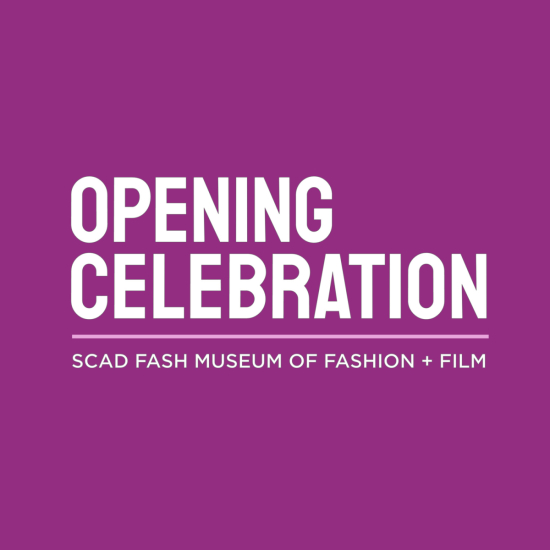 graphic for opening celebration at scad fash