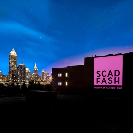Exterior of SCAD FASH at night