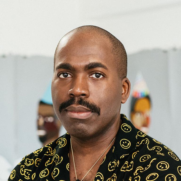Headshot of define art guest Derrick Adams