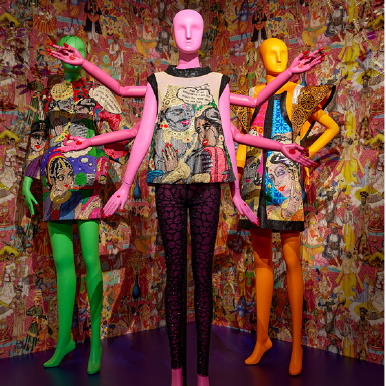 installation view of Manish Arora exhibition