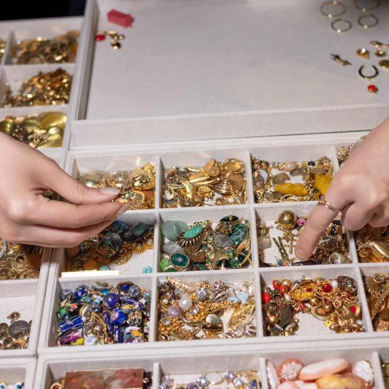 detail of jewelry making