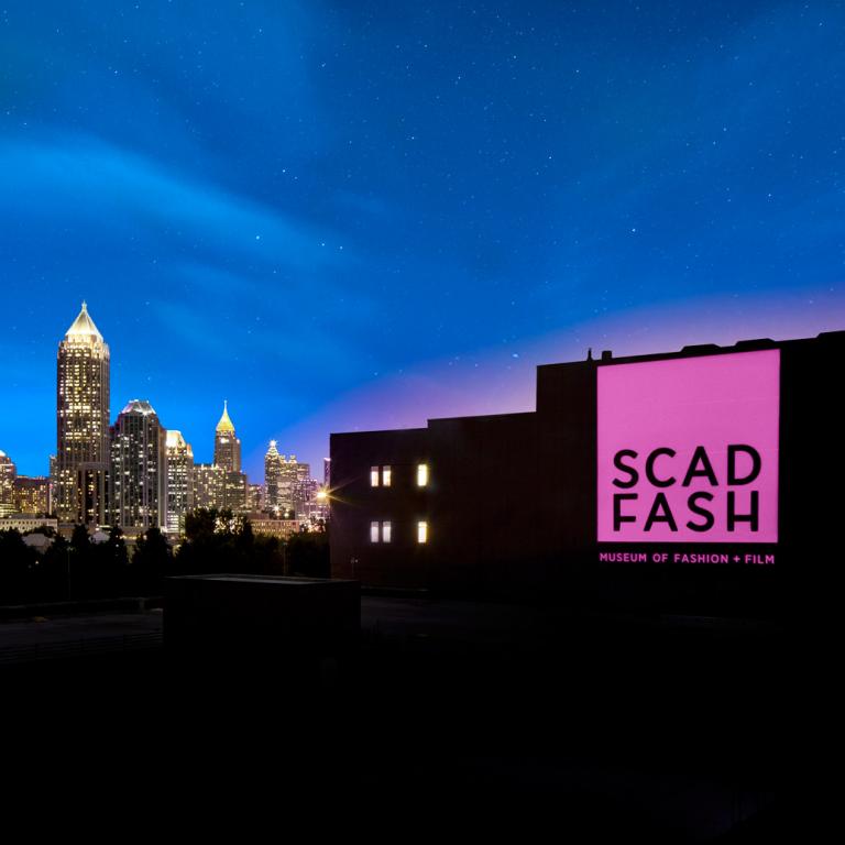 Exterior of SCAD FASH at night