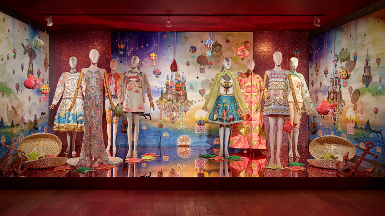 installation view of Manish Arora exhibition