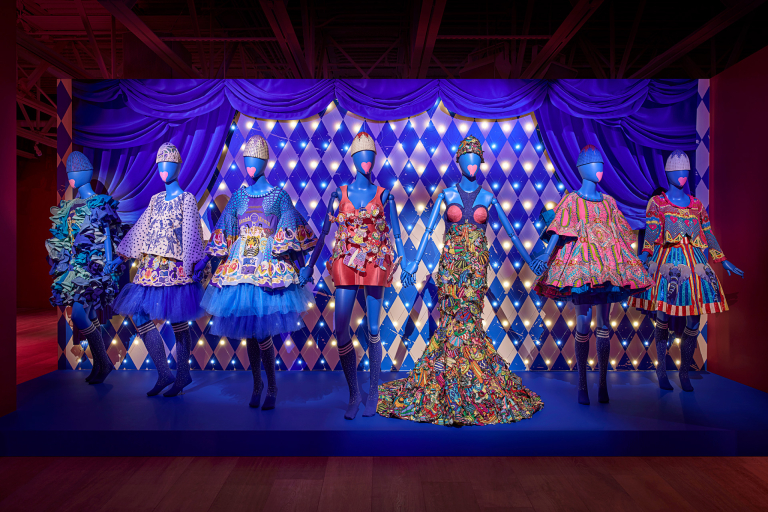 installation view of Manish Arora exhibition