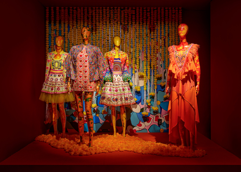 installation view of Manish Arora exhibition