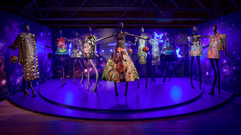 installation view of Manish Arora exhibition
