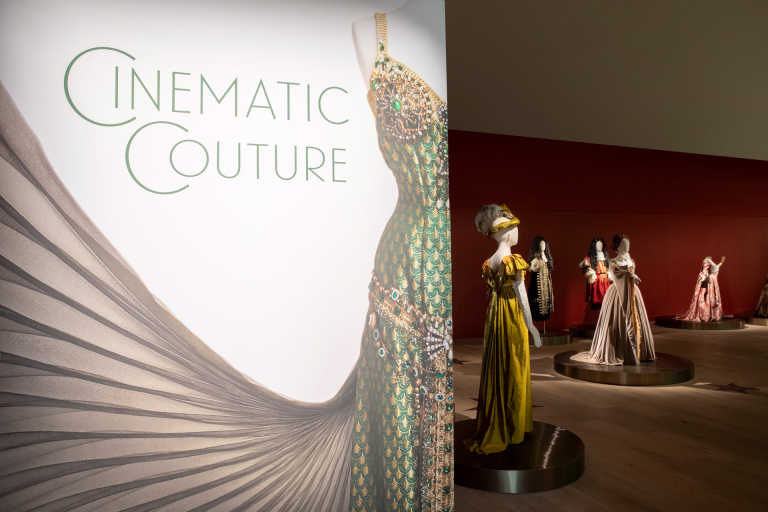 "Cinematic Couture" exhibition entryway